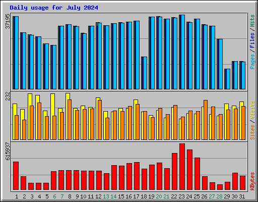 Daily usage for July 2024