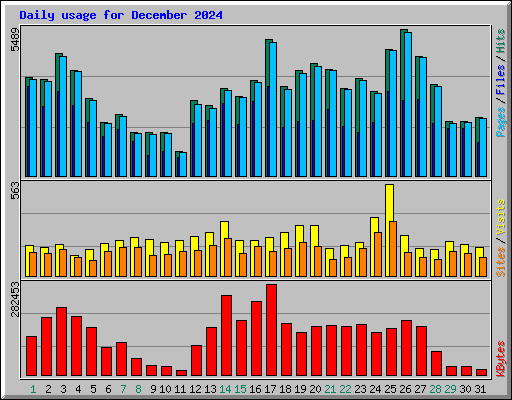 Daily usage for December 2024