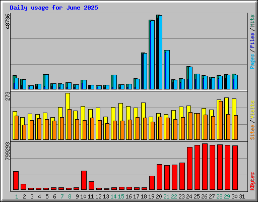 Daily usage for June 2025