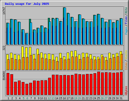 Daily usage for July 2025