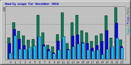 Hourly usage for December 2016