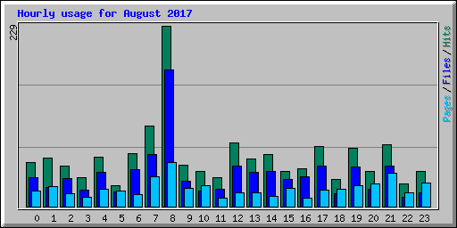 Hourly usage for August 2017