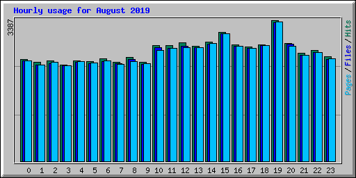 Hourly usage for August 2019