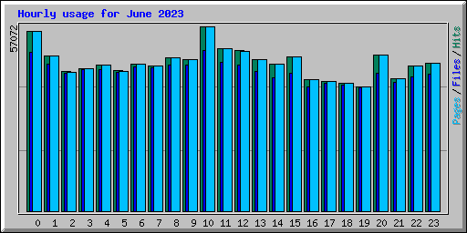 Hourly usage for June 2023