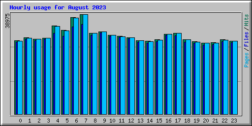 Hourly usage for August 2023