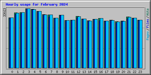 Hourly usage for February 2024