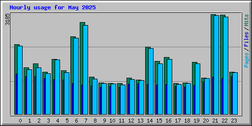 Hourly usage for May 2025