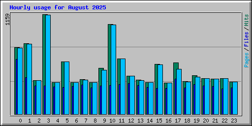 Hourly usage for August 2025
