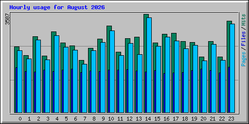 Hourly usage for August 2026